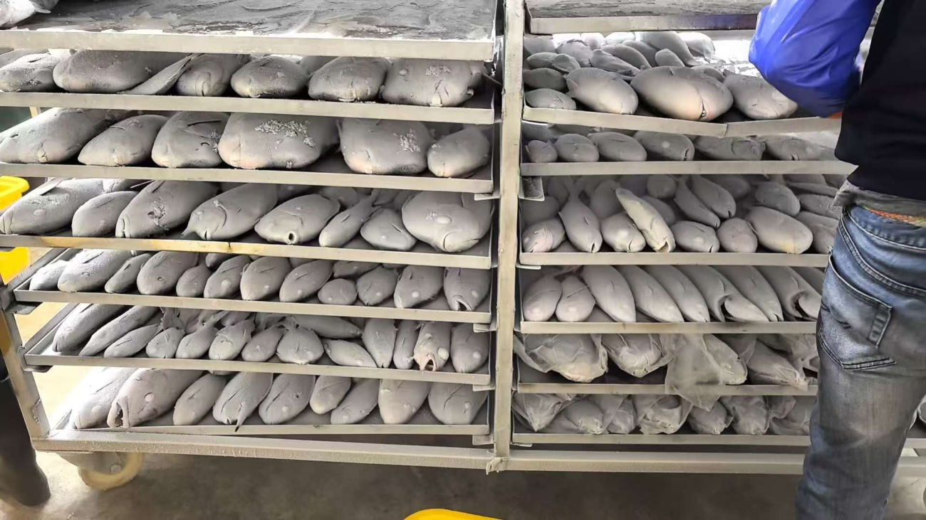 Food freezing application with seafood product loading